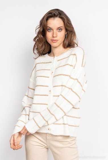 Wholesaler Indie + Moi - MAGDALENA Buttoned knit cardigan with golden details