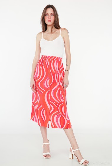Wholesaler Indie + Moi - ESTAREL Fluid skirt in viscose print
