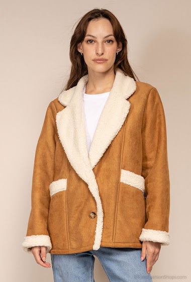 Großhändler Indie + Moi - EVAN Coat with faux shearling inner coat
