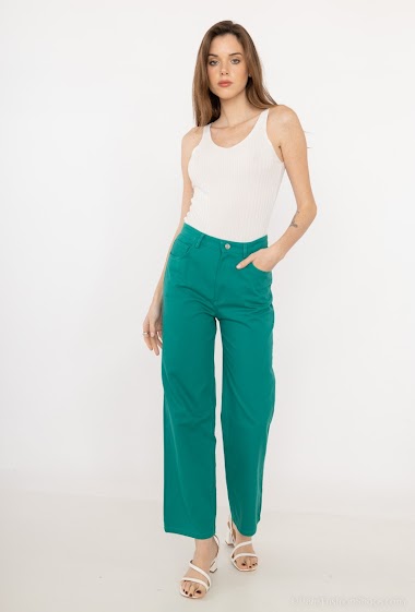 Grossiste Indie + Moi - Pantalon de couleur en coton coupe droite EUGENIE