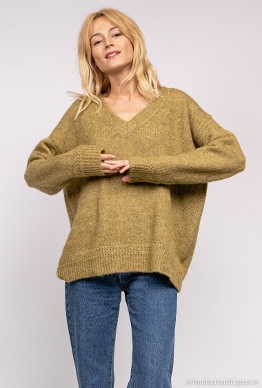 Großhändler Indie + Moi - YELENA V-neck knit sweater