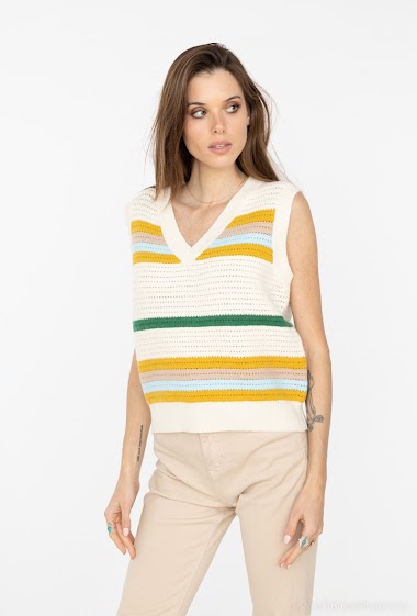 Wholesaler Indie + Moi - ARTHUS Striped sleeveless sweater