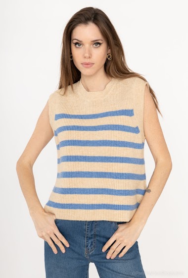 Wholesaler Indie + Moi - ELFIE Striped sleeveless sweater
