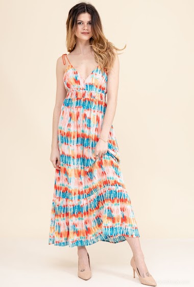 Wholesaler Indie + Moi - HERMANCE Fluid tie-dye print dress with straps