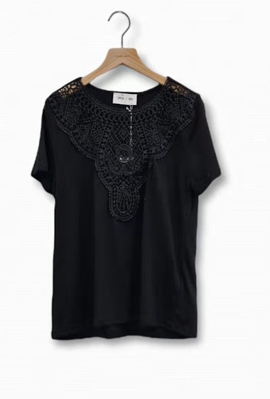 Wholesaler Indie + Moi - MARINE Cotton T-shirt with lace