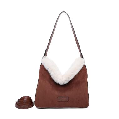 Wholesaler Ines Delaure - Shopping bag with faux fur