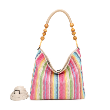 Wholesaler Ines Delaure - Braided tote bag, handle detail