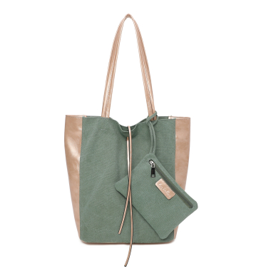 Wholesaler Ines Delaure - Magnificent dual-material shopping bag
