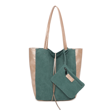 Wholesaler Ines Delaure - Magnificent dual-material shopping bag