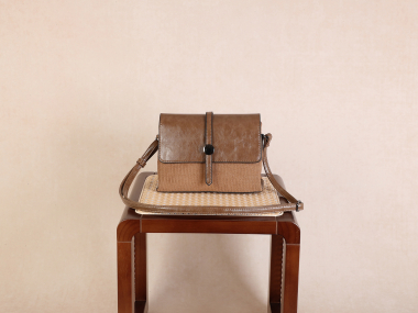 Wholesaler Ines Delaure - Corduroy trimmed shoulder bag