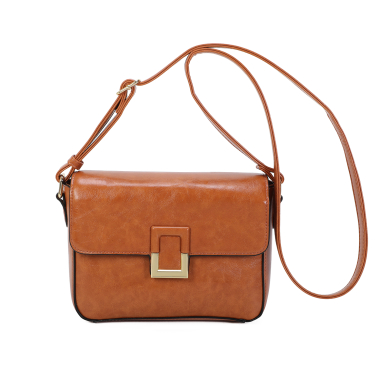 Wholesaler Ines Delaure - Plain shoulder bag, gold buckle on the front