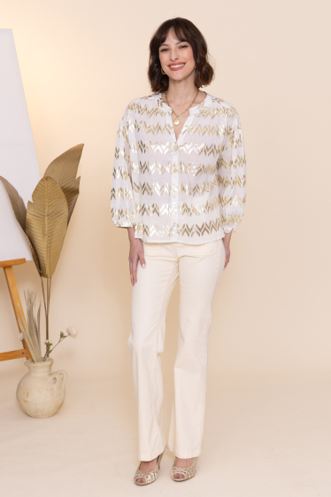 Wholesaler Inspiration Studio - Bohemian blouse with 3/4 sleeves