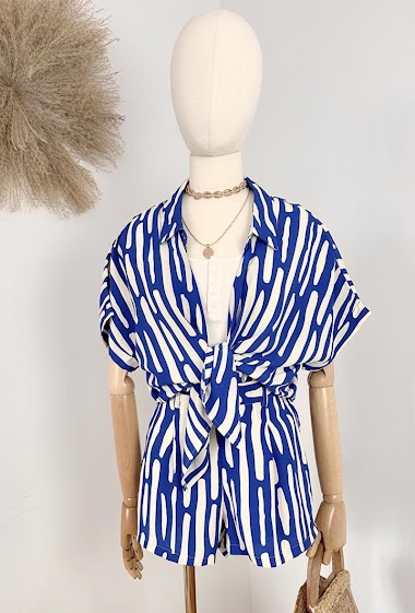 Wholesalers Inspiration Studio - Printed blouse, short sleeves