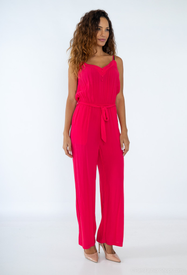 Wholesalers Inspiration Studio - Flowing jumpsuit with pocket, elasticated waist and thin adjustable strap