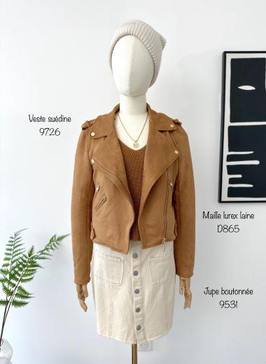 Wholesaler Inspiration Studio - Short denim skirt, buttoned