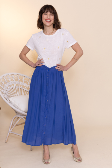 Wholesaler Inspiration Studio - Long buttoned skirt with viscose lining