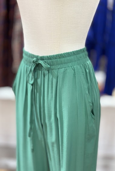 Grossiste Inspiration Studio - Pantalon Fluide coupe Large, Taille élastiquée avec poches devant