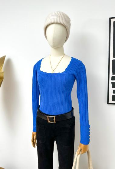 Wholesaler Inspiration Studio - Slightly openwork knit ribbed sweater.