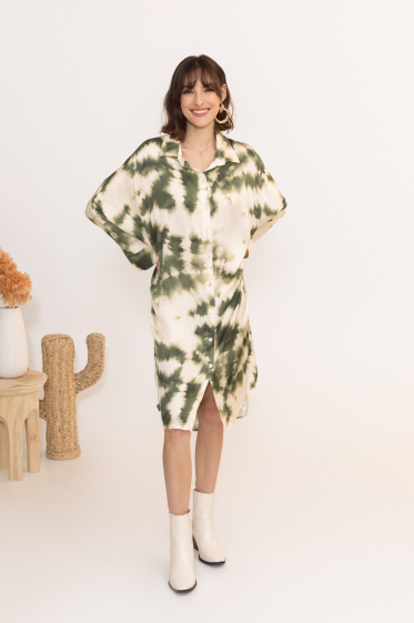 Wholesaler Inspiration Studio - Loose shirt dress in viscose and silk