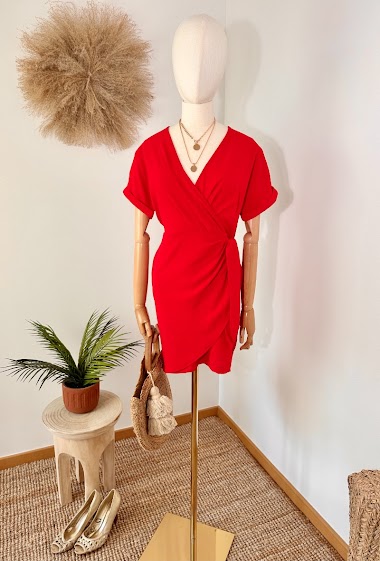 Wholesalers Inspiration Studio - Short dress, wrap-over top, short sleeves