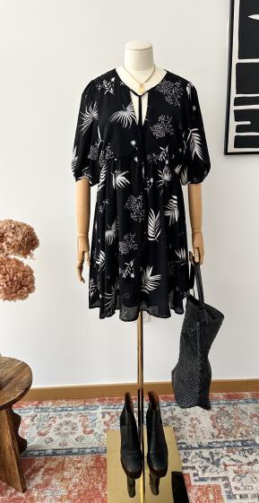 Großhändler Inspiration Studio - Kurzes bedrucktes Kleid mit Baumwollfutter