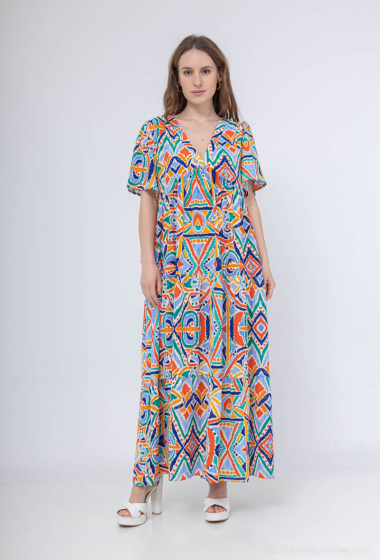 Wholesalers Inspiration Studio - Loose V-neck maxi dress with pockets