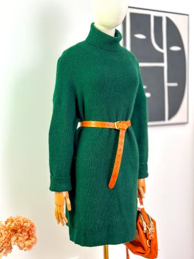 Wholesaler Inspiration Studio - Wool blend jumper dress, loose turtleneck.