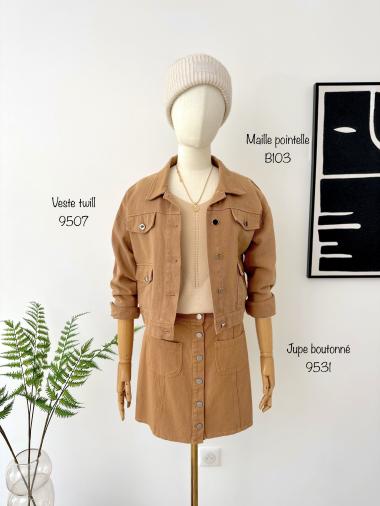 Großhändler Inspiration Studio - Jeansjacke mit klassischem Kragen und Taschen
