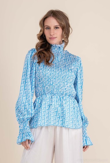 Wholesaler INSTA GIRL - Printed high-neck blouse