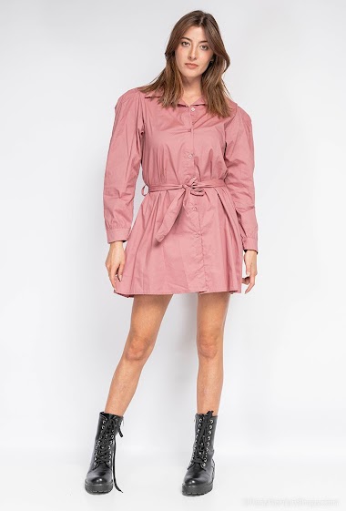 Wholesaler INSTA GIRL - Long shirt with belted button