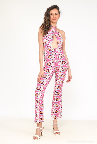 Wholesaler INSTA GIRL - Backless printed jumpsuit