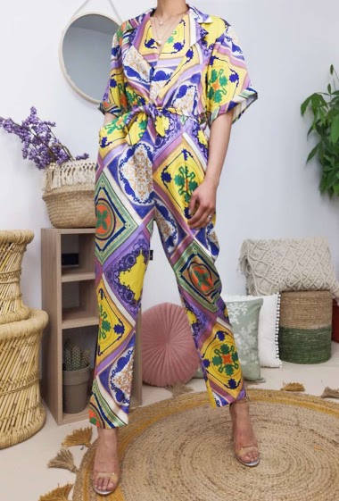 Wholesaler INSTA GIRL - Printed satin jumpsuit