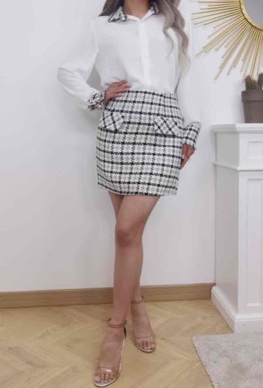 Großhändler INSTA GIRL - Tweed shirt and skirt set
