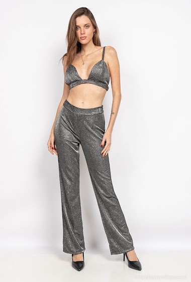 Wholesaler INSTA GIRL - Shiny top and pants set