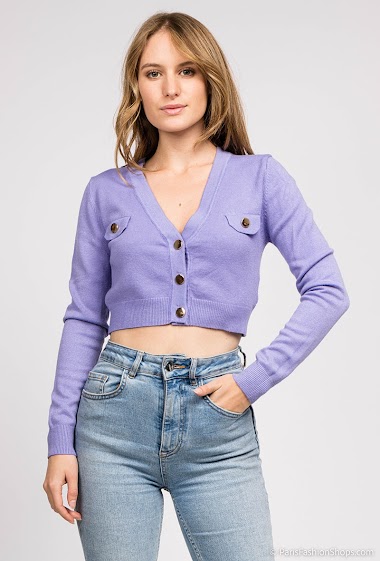 Wholesaler INSTA GIRL - Short cardigan with button