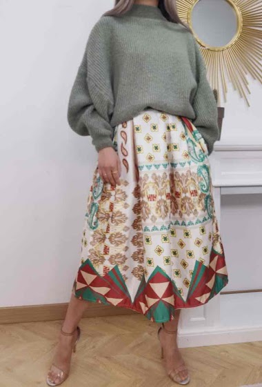 Wholesaler INSTA GIRL - Skirt with print and pockets