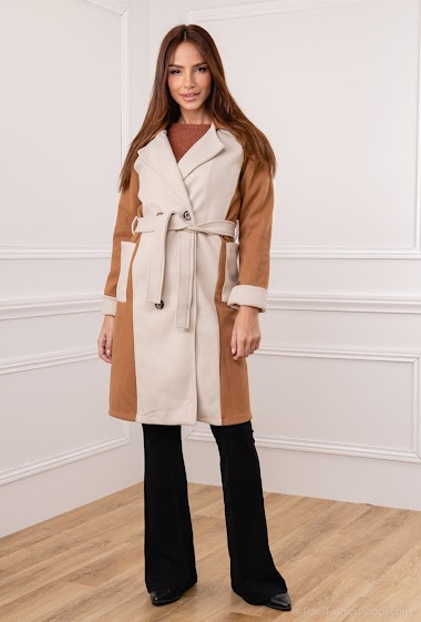 Wholesaler INSTA GIRL - Buttoned belt coat