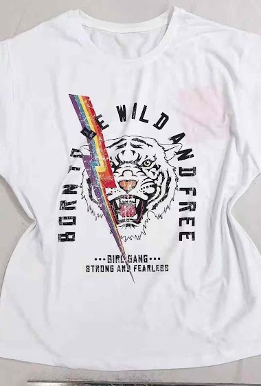 Wholesaler INSTA GIRL - T-Shirt With Tiger Pattern