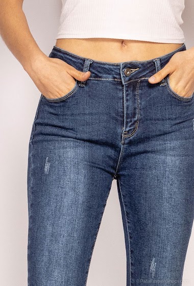 Wholesaler VIVID - Skinny jeans with raw edges