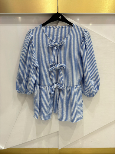 Wholesaler ISSYMA - Striped tie blouse made in France