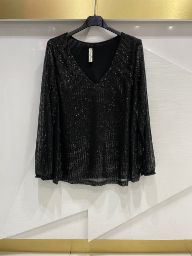Wholesaler ISSYMA - Shiny V-neck blouse
