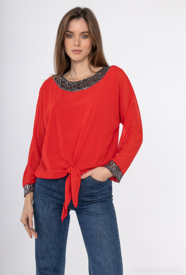 Wholesaler ISSYMA - Shiny bow blouse
