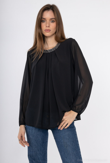 Wholesaler ISSYMA - Shiny collar blouse