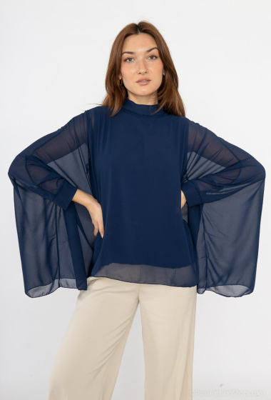 Wholesaler ISSYMA - Plain blouse tied in the back