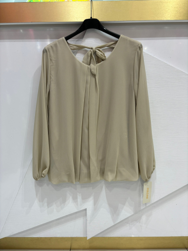 Wholesaler ISSYMA - Plain blouse tied in the back