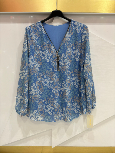 Wholesaler ISSYMA - Printed zipped blouse