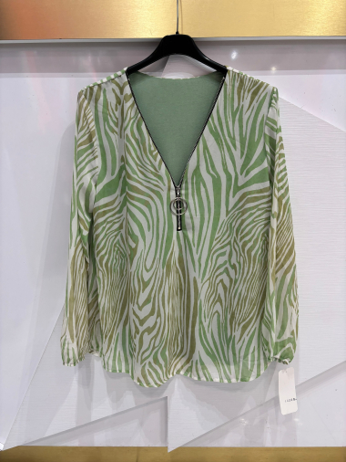 Wholesaler ISSYMA - Printed zipped blouse