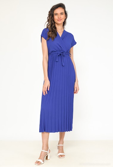 Wholesaler ISSYMA - Pleated bottom dress with short sleeves