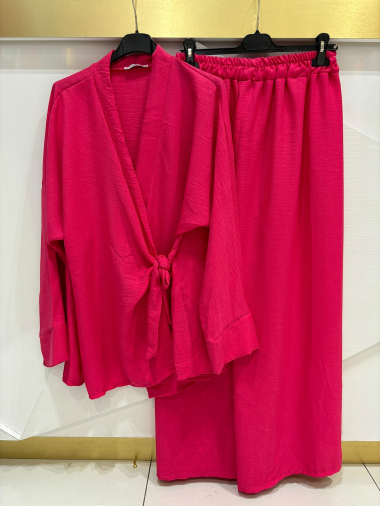 Mayorista ISSYMA - Conjunto de pantalón y chaleco cruzado tipo kimono