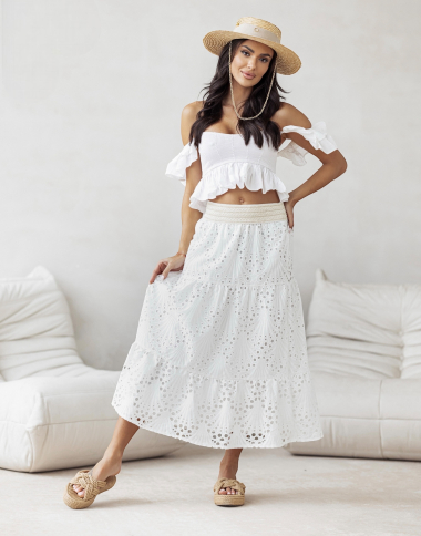 Wholesaler ISSYMA - Cotton embroidery skirt